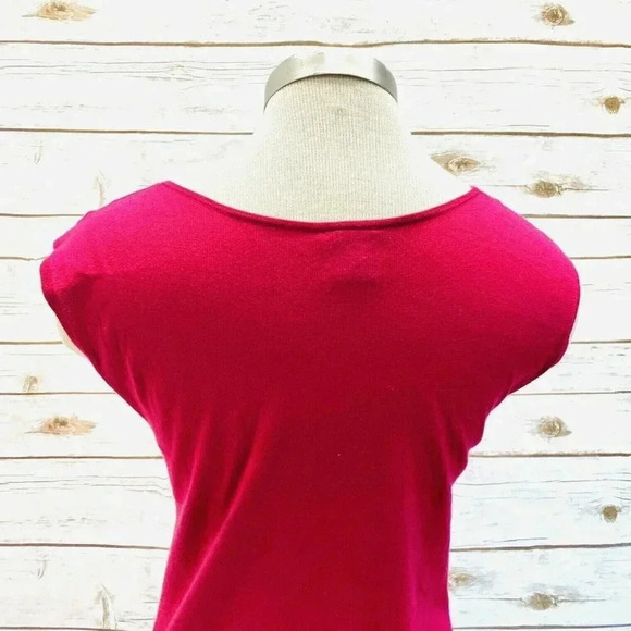ANN TAYLOR PETITES Women Cap Sleeve Pullover V-Neck Pink Casual Shirt Size SP - Picture 8 of 12